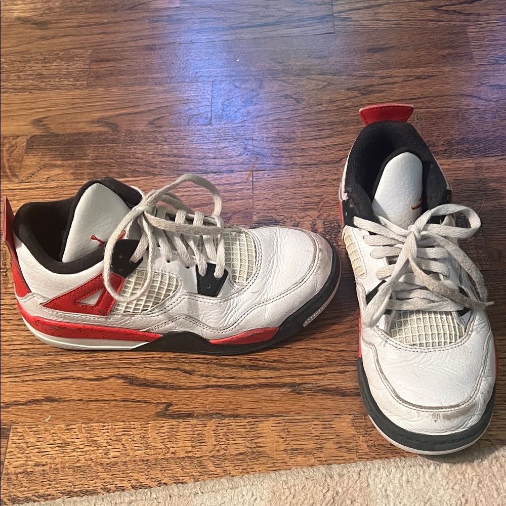 White and Red Jordans